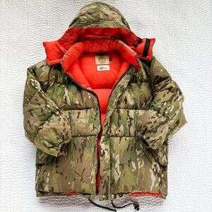 Crescent Down Works Puffer Jacket in Olive Multi Camo, Men's size XL